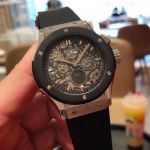 Perfect Replica XL Factory Hublot Classic Fusion Skeleton Moonphase Dial Stainless Steel Case 43mm Watch